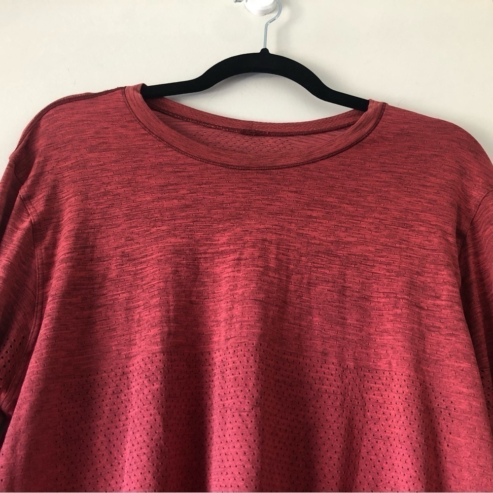 Lululemon MENS LARGE METAL VENT TECH LONG SLEEVE SHIRT TOP RED - Picture 6 of 10